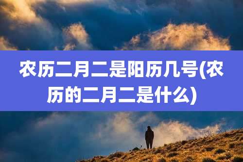 农历二月二是阳历几号(农历的二月二是什么)