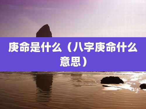 庚命是什么(八字庚命什么意思)