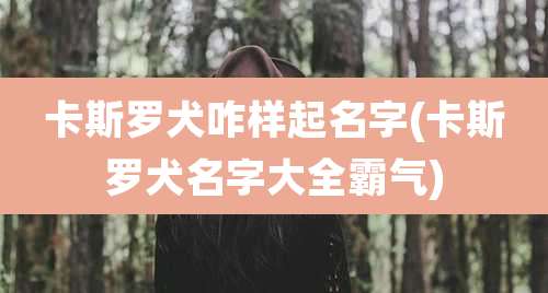 卡斯罗犬咋样起名字(卡斯罗犬名字大全霸气)