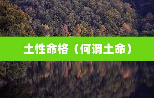 土性命格(何谓土命)