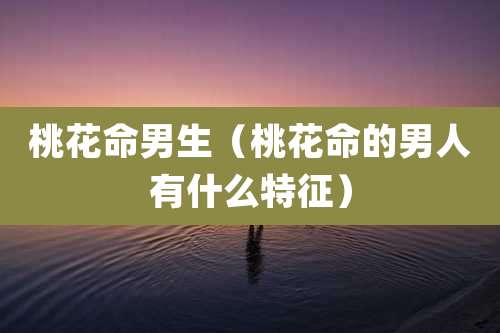 桃花命男生(桃花命的男人有什么特征)