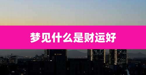 梦见什么是财运好