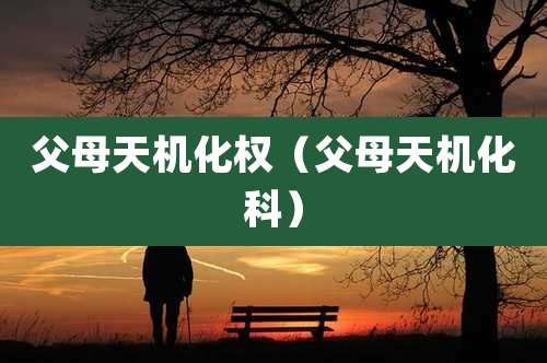 父母天机化权(父母天机化科)