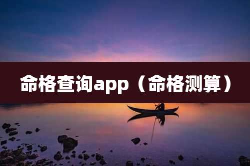 命格查询app（命格测算）