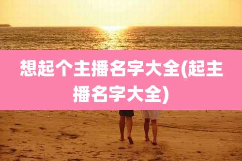 想起个主播名字大全(起主播名字大全)