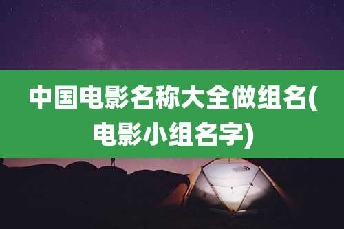 中国电影名称大全做组名(电影小组名字)