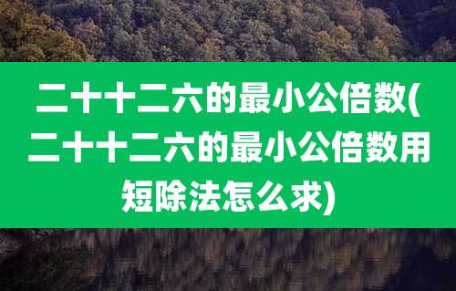 二十十二六的最小公倍数(二十十二六的最小公倍数用短除法怎么求)