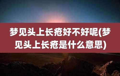 梦见头上长疮好不好呢(梦见头上长疮是什么意思)