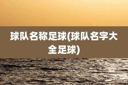 球队名称足球(球队名字大全足球)