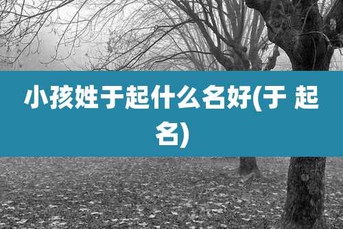 小孩姓于起什么名好(于 起名)