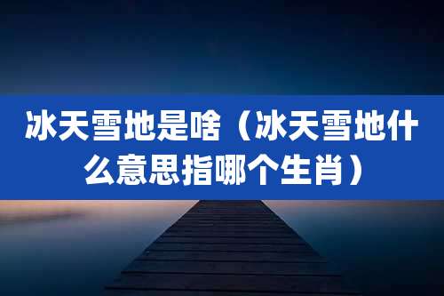 冰天雪地是啥(冰天雪地什么意思指哪个生肖)