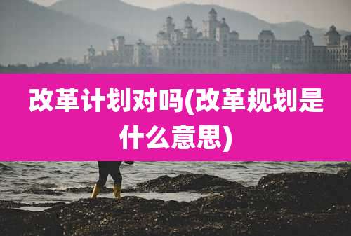 改革计划对吗(改革规划是什么意思)