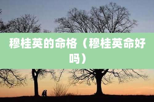 穆桂英的命格(穆桂英命好吗)