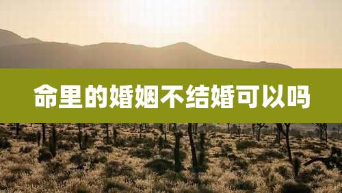 命里的婚姻不结婚可以吗