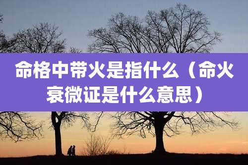 命格中带火是指什么(命火衰微证是什么意思)