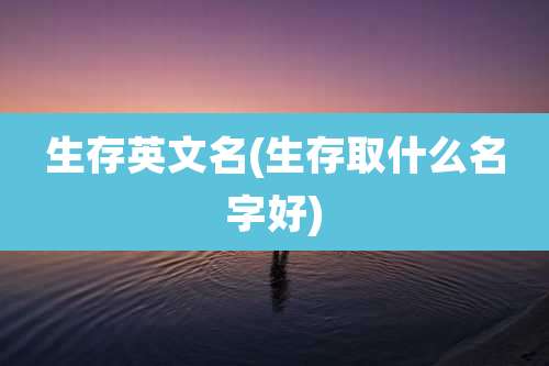 生存英文名(生存取什么名字好)