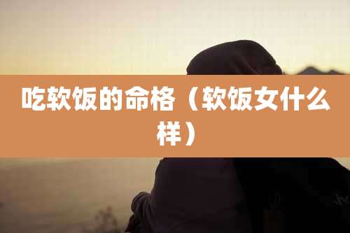 吃软饭的命格(软饭女什么样)