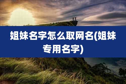 姐妹名字怎么取网名(姐妹专用名字)
