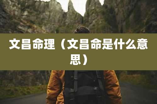 文昌命理（文昌命是什么意思）
