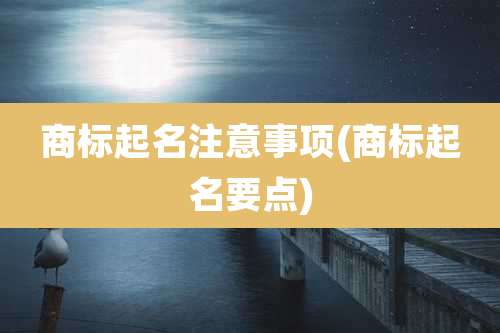 商标起名注意事项(商标起名要点)