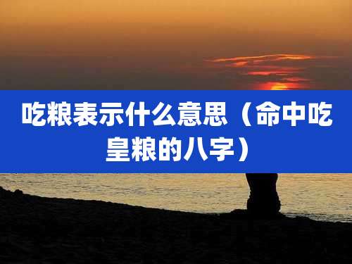 吃粮表示什么意思(命中吃皇粮的八字)