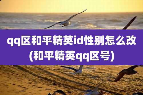 qq区和平精英id性别怎么改(和平精英qq区号)