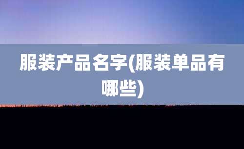 服装产品名字(服装单品有哪些)