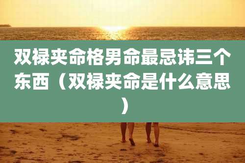 双禄夹命格男命最忌讳三个东西(双禄夹命是什么意思)