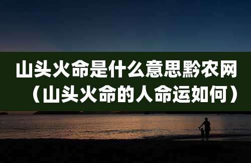 山头火命是什么意思黔农网(山头火命的人命运如何)