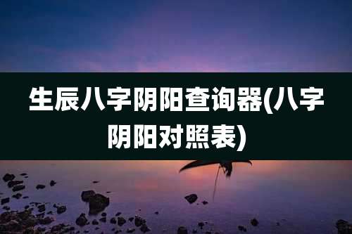 生辰八字阴阳查询器(八字阴阳对照表)