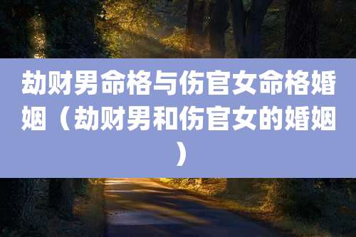 劫财男命格与伤官女命格婚姻(劫财男和伤官女的婚姻)