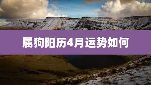 属狗阳历4月运势如何