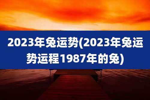 2023年兔运势(2023年兔运势运程1987年的兔)