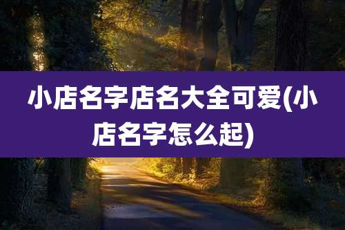 小店名字店名大全可爱(小店名字怎么起)