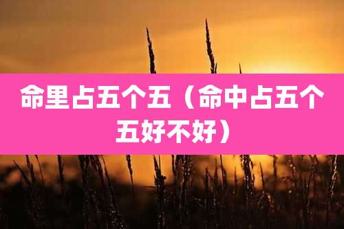 命里占五个五(命中占五个五好不好)