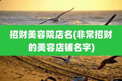 招财美容院店名(非常招财的美容店铺名字)