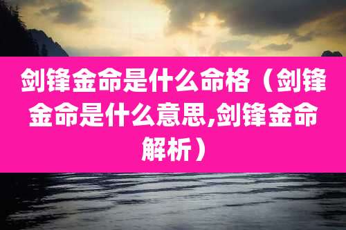 剑锋金命是什么命格(剑锋金命是什么意思,剑锋金命解析)