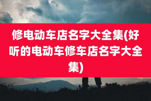 修电动车店名字大全集(好听的电动车修车店名字大全集)
