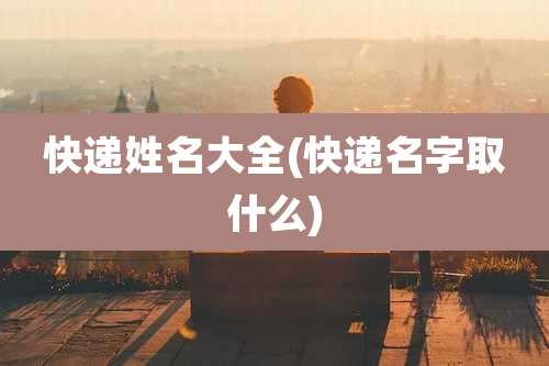 快递姓名大全(快递名字取什么)