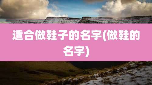 适合做鞋子的名字(做鞋的名字)