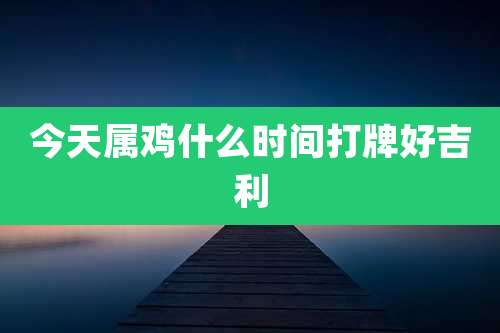 今天属鸡什么时间打牌好吉利