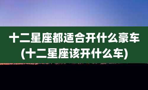 十二星座都适合开什么豪车(十二星座该开什么车)