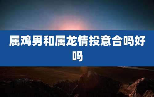 属鸡男和属龙情投意合吗好吗