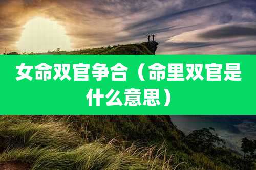 女命双官争合(命里双官是什么意思)