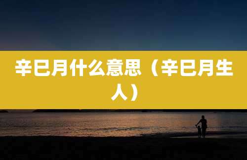 辛巳月什么意思(辛巳月生人)