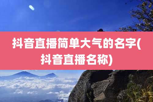 抖音直播简单大气的名字(抖音直播名称)