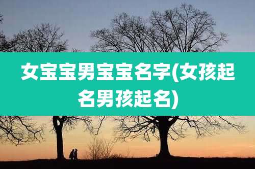 女宝宝男宝宝名字(女孩起名男孩起名)