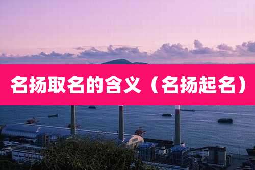 名扬取名的含义(名扬起名)