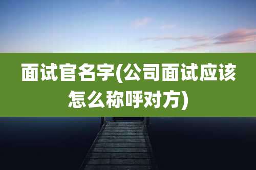 面试官名字(公司面试应该怎么称呼对方)