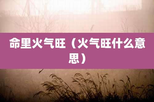 命里火气旺(火气旺什么意思)